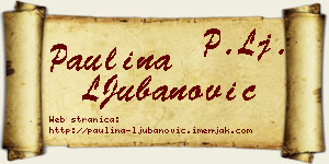 Paulina LJubanović vizit kartica